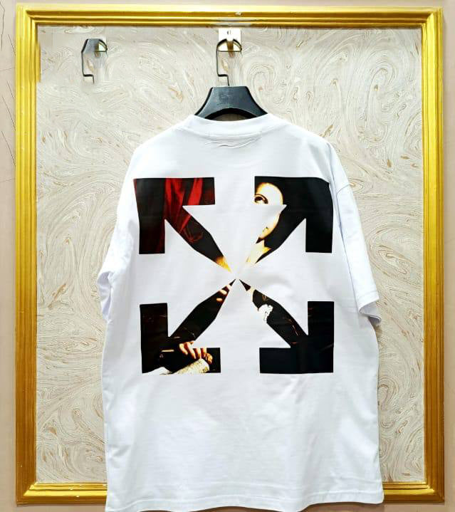 Off-White Inspired White Tee – OWS-07.W Oversized Streetwear