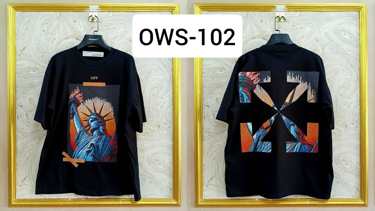 OWS-102 | Off-White Style Graphic T-Shirt โ Streetwear Oversized Tee