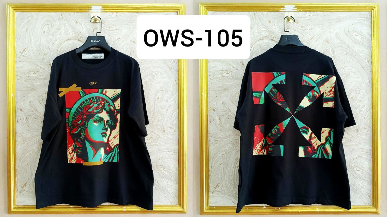 OWS-105 | Off-White Style Graphic T-Shirt โ Streetwear Oversized Tee