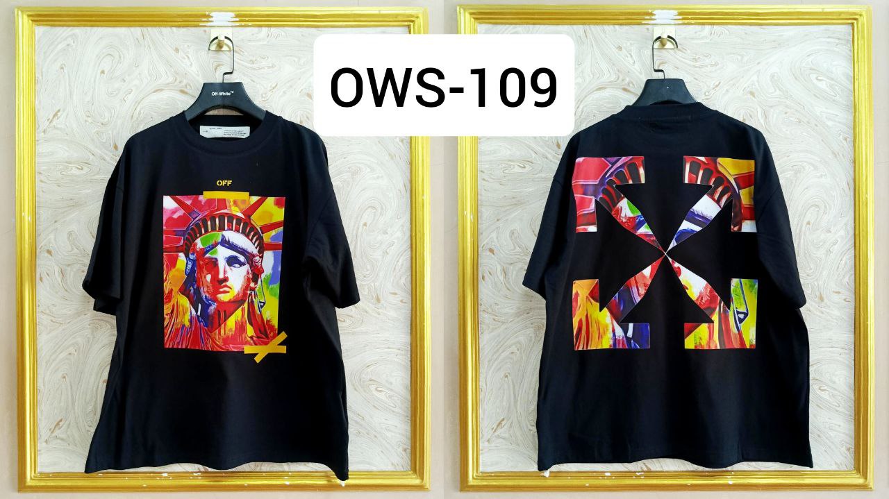OWS-109 | Off-White Style Graphic T-Shirt โ Streetwear Oversized Tee