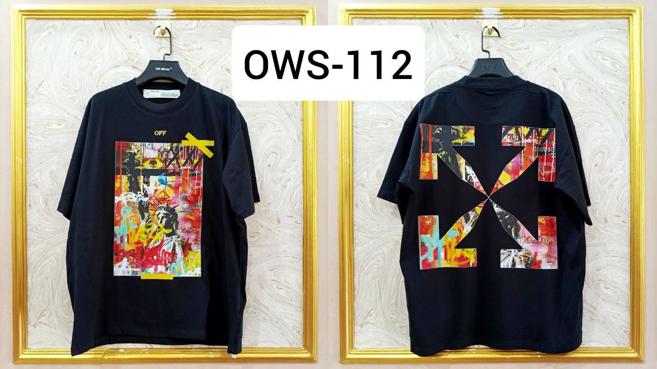 OWS-112 | Off-White Style Graphic T-Shirt โ Streetwear Oversized Tee