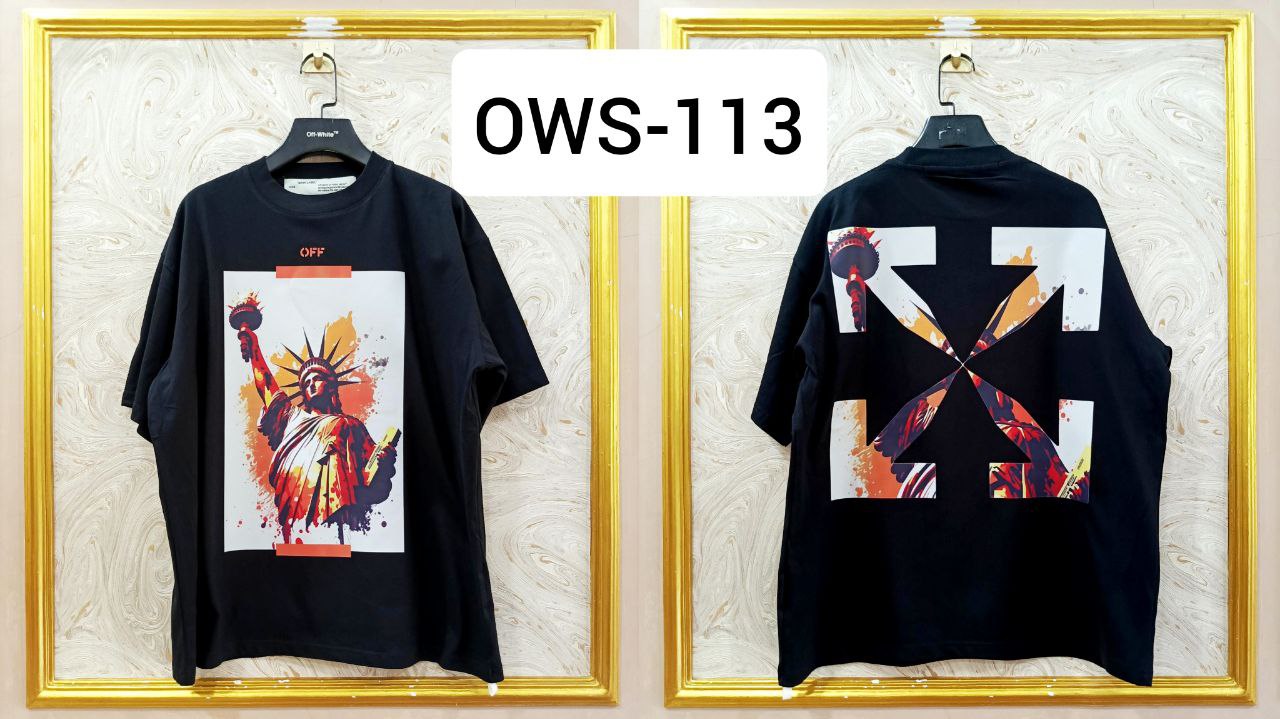 OWS-113 | Off-White Style Graphic T-Shirt โ Streetwear Oversized Tee