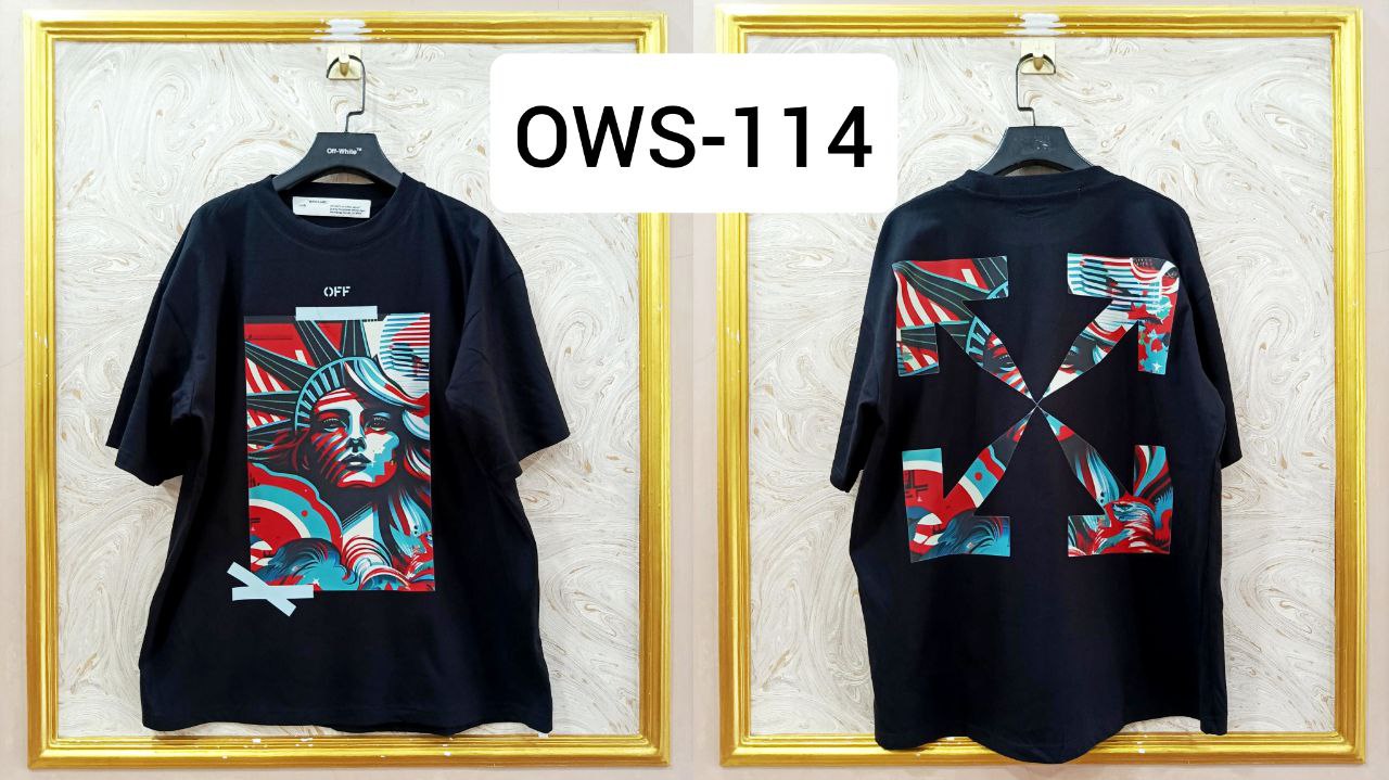 OWS-114 | Off-White Style Graphic T-Shirt โ Streetwear Oversized Tee