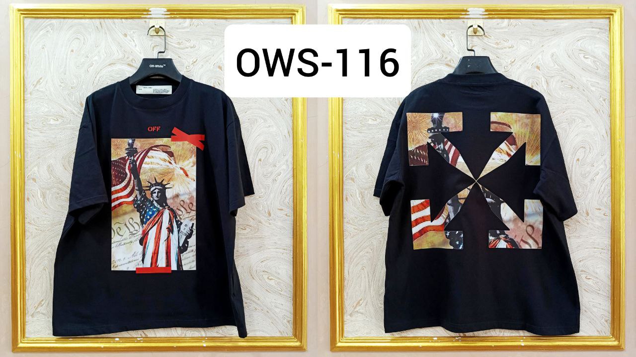 OWS-116 | Off-White Style Graphic T-Shirt โ Streetwear Oversized Tee