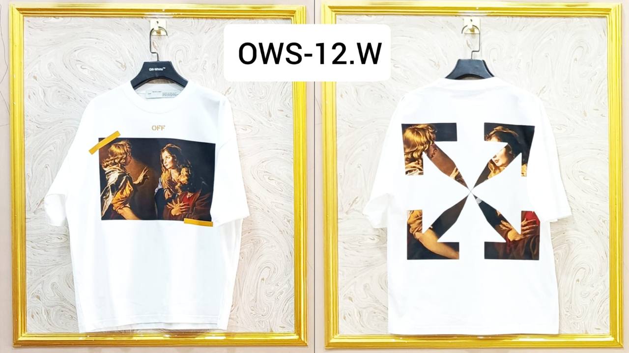 Off-White Inspired White Tee – OWS-12.W Oversized Streetwear