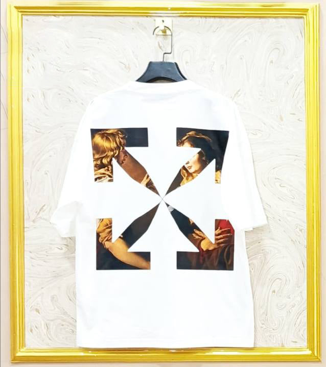 Off-White Inspired White Tee – OWS-12.W Oversized Streetwear