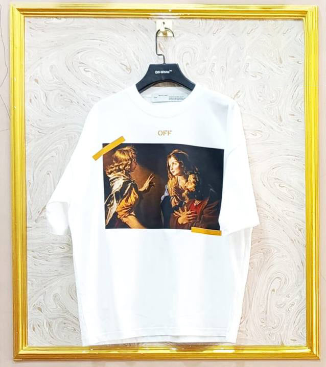Off-White Inspired White Tee – OWS-12.W Oversized Streetwear