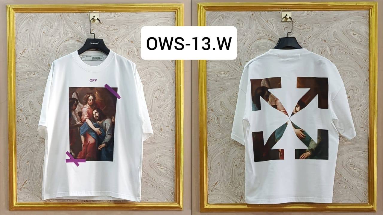 Off-White Inspired White Tee – OWS-13.W Oversized Streetwear