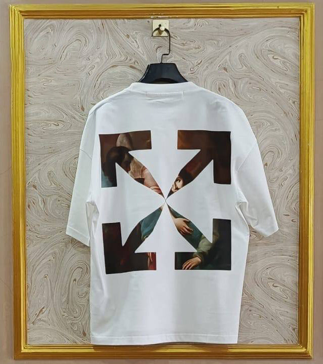 Off-White Inspired White Tee – OWS-13.W Oversized Streetwear