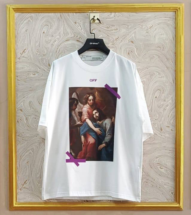 Off-White Inspired White Tee – OWS-13.W Oversized Streetwear