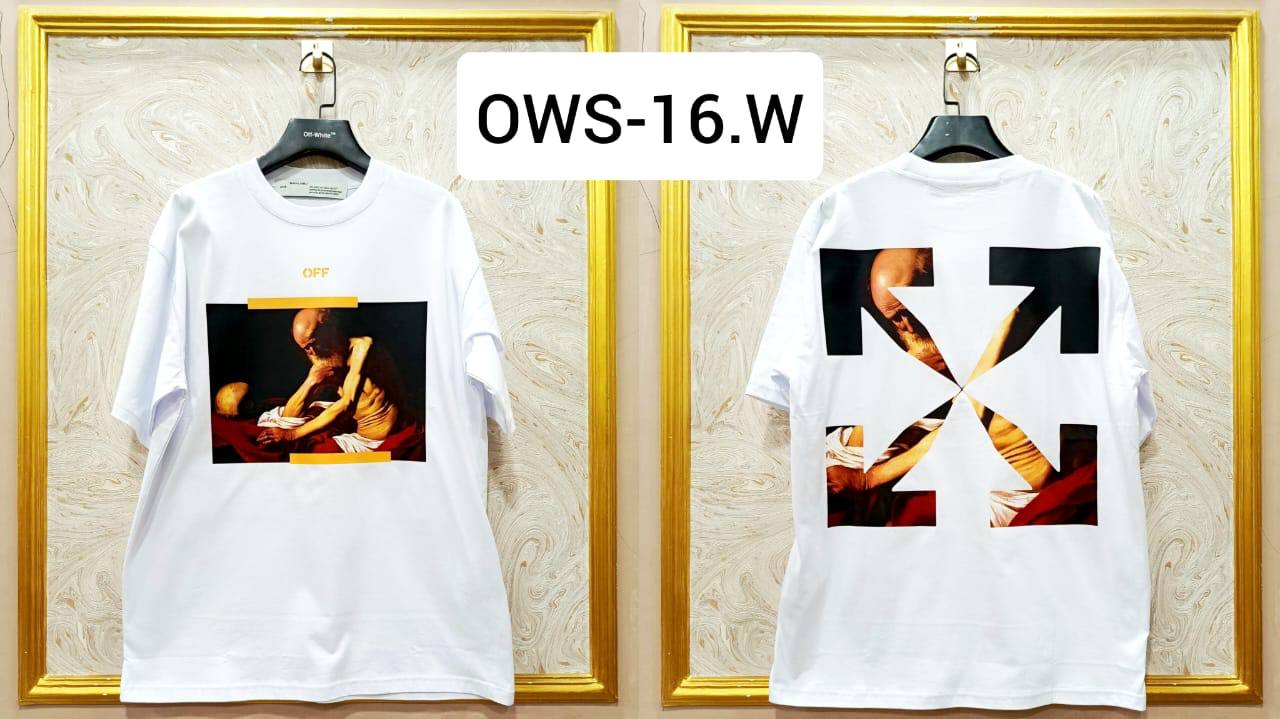 Off-White Inspired White Tee – OWS-16.W Oversized Streetwear