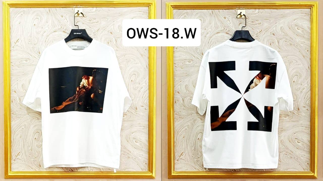 Off-White Inspired White Tee – OWS-18.W Oversized Streetwear