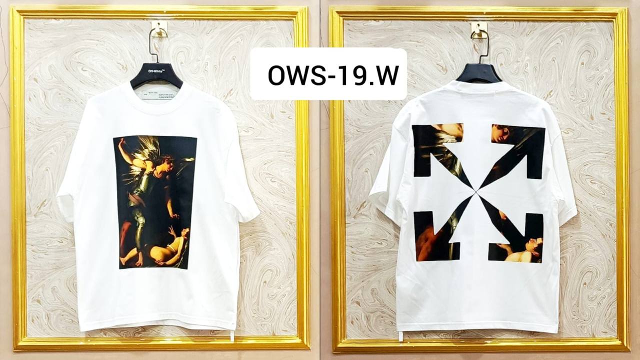 Off-White Inspired White Tee – OWS-19.W Oversized Streetwear