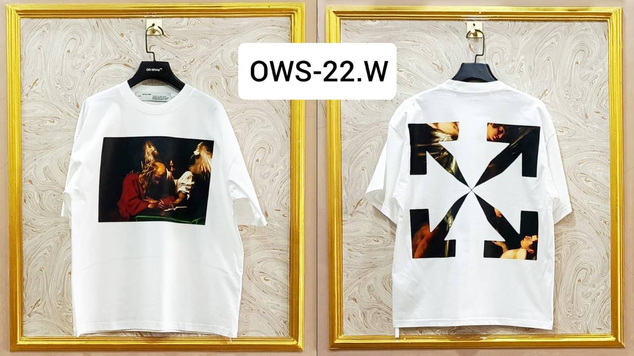 Off-White Inspired White Tee – OWS-22.W Oversized Streetwear