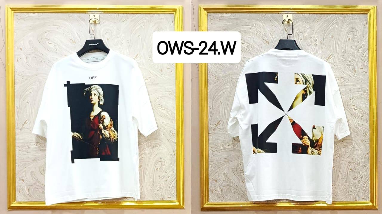 Off-White Inspired White Tee – OWS-24.W Oversized Streetwear