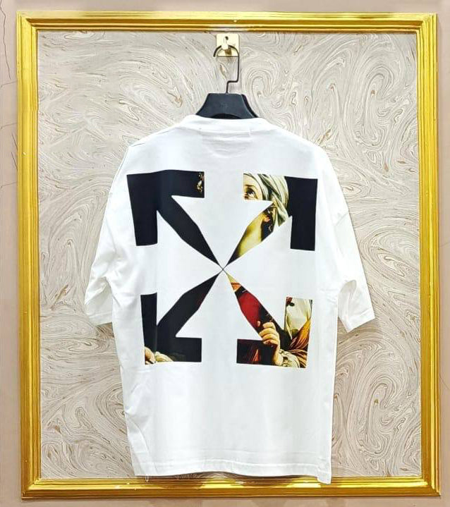 Off-White Inspired White Tee – OWS-24.W Oversized Streetwear