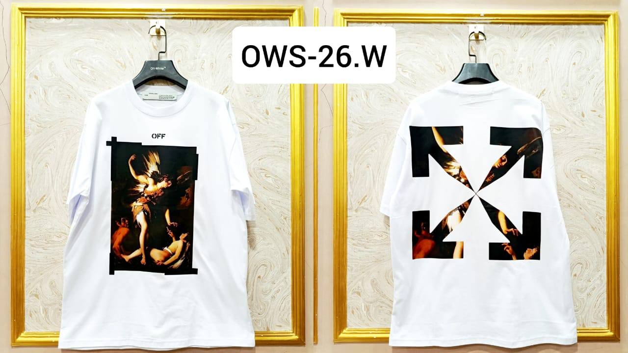 Off-White Inspired White Tee – OWS-26.W Oversized Streetwear