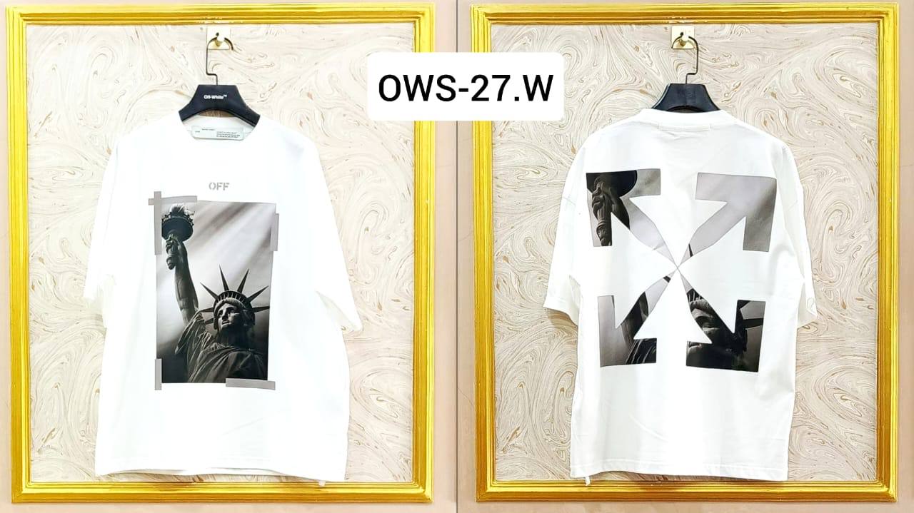 Off-White Inspired White Tee – OWS-27.W Oversized Streetwear