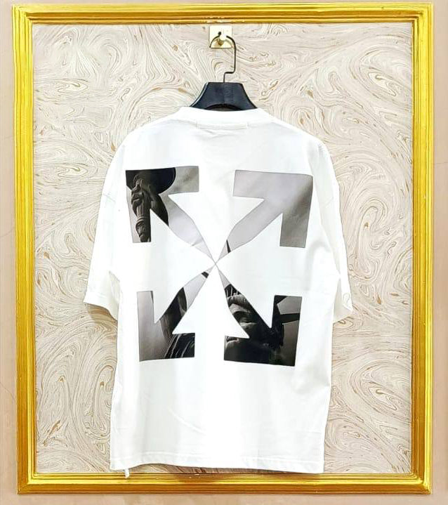 Off-White Inspired White Tee – OWS-27.W Oversized Streetwear