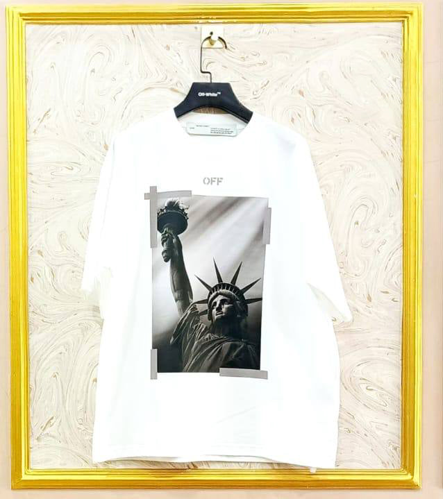 Off-White Inspired White Tee – OWS-27.W Oversized Streetwear