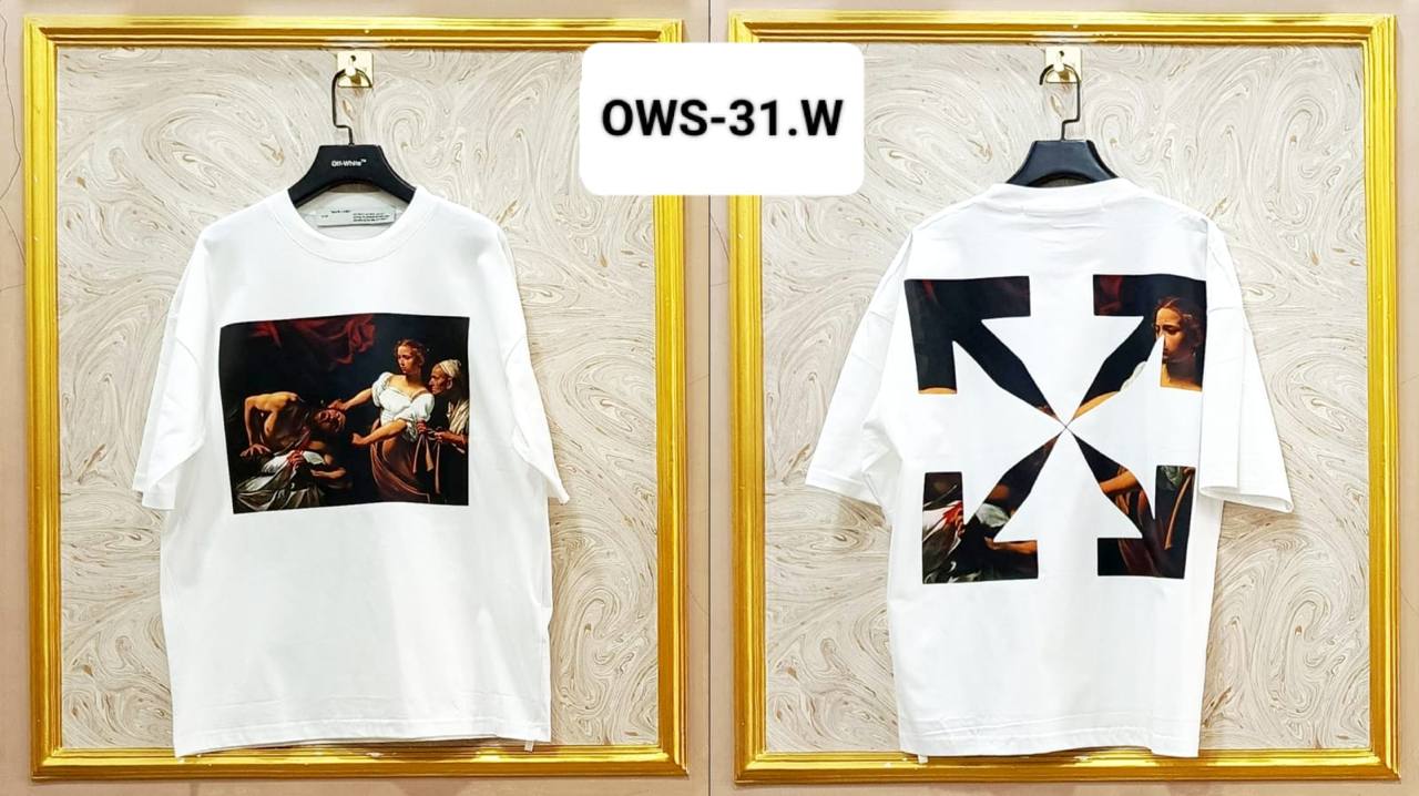 Off-White Inspired White Tee – OWS-31.W Oversized Streetwear