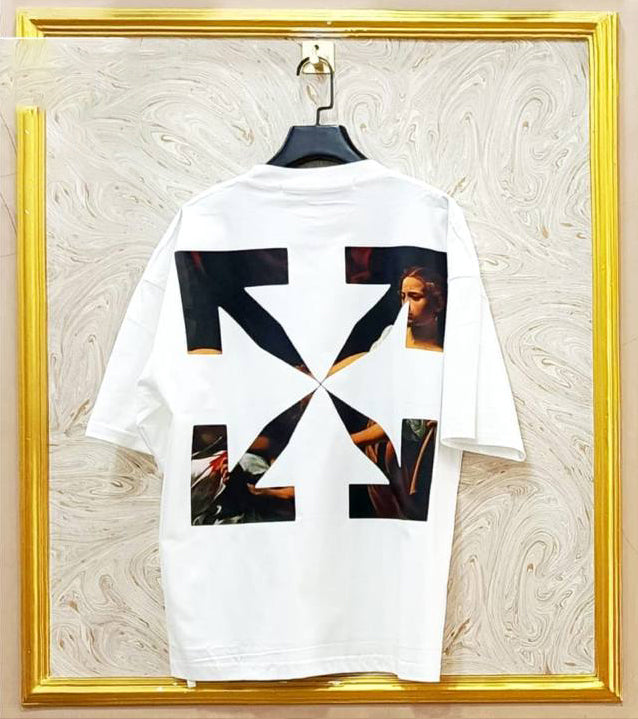 Off-White Inspired White Tee – OWS-31.W Oversized Streetwear