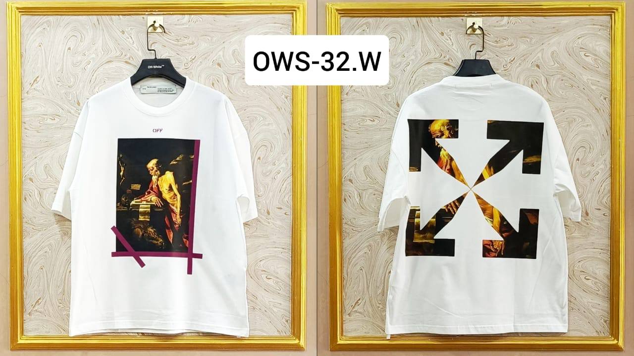 Off-White Inspired White Tee – OWS-32.W Oversized Streetwear
