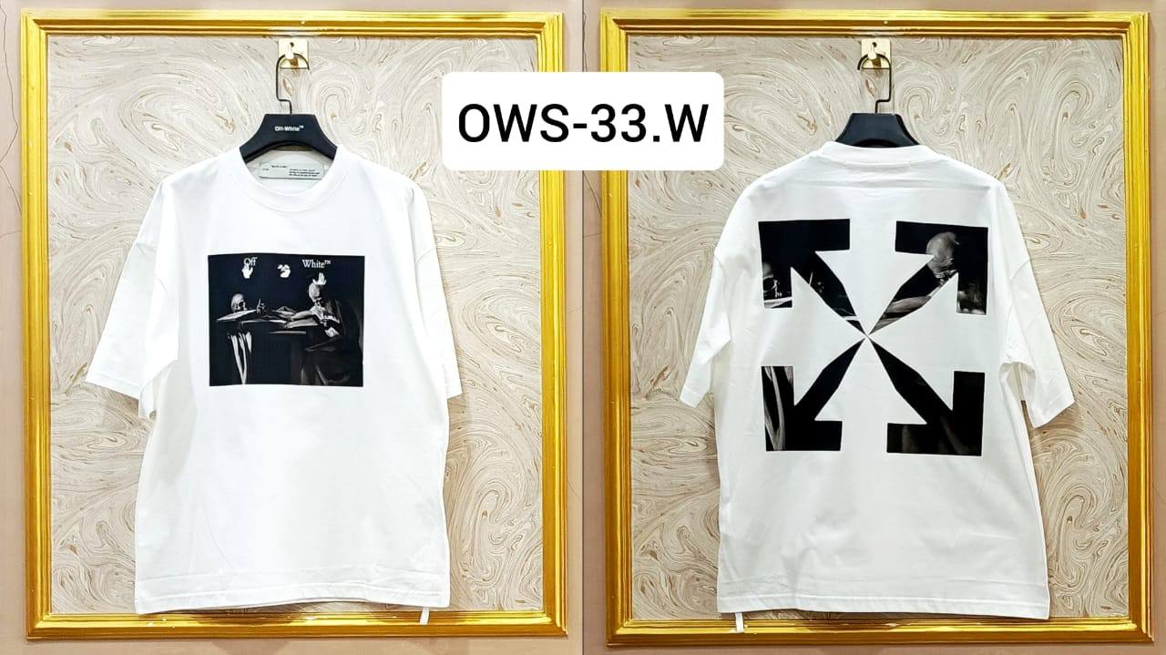 Off-White Inspired White Tee – OWS-33.W Oversized Streetwear
