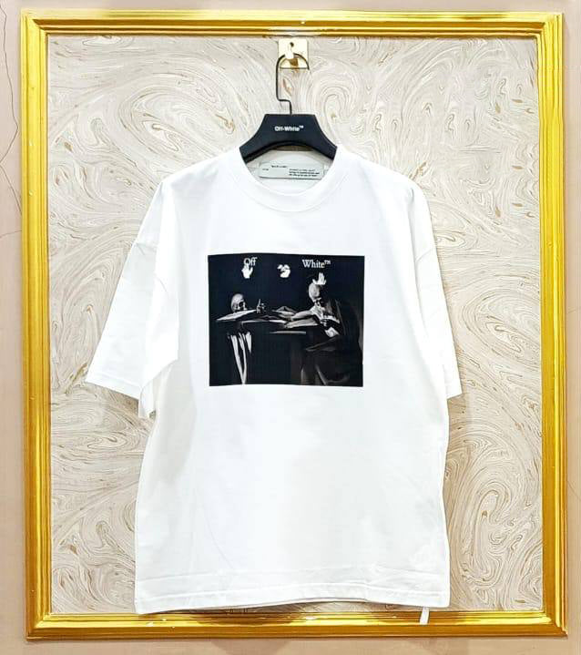 Off-White Inspired White Tee – OWS-33.W Oversized Streetwear