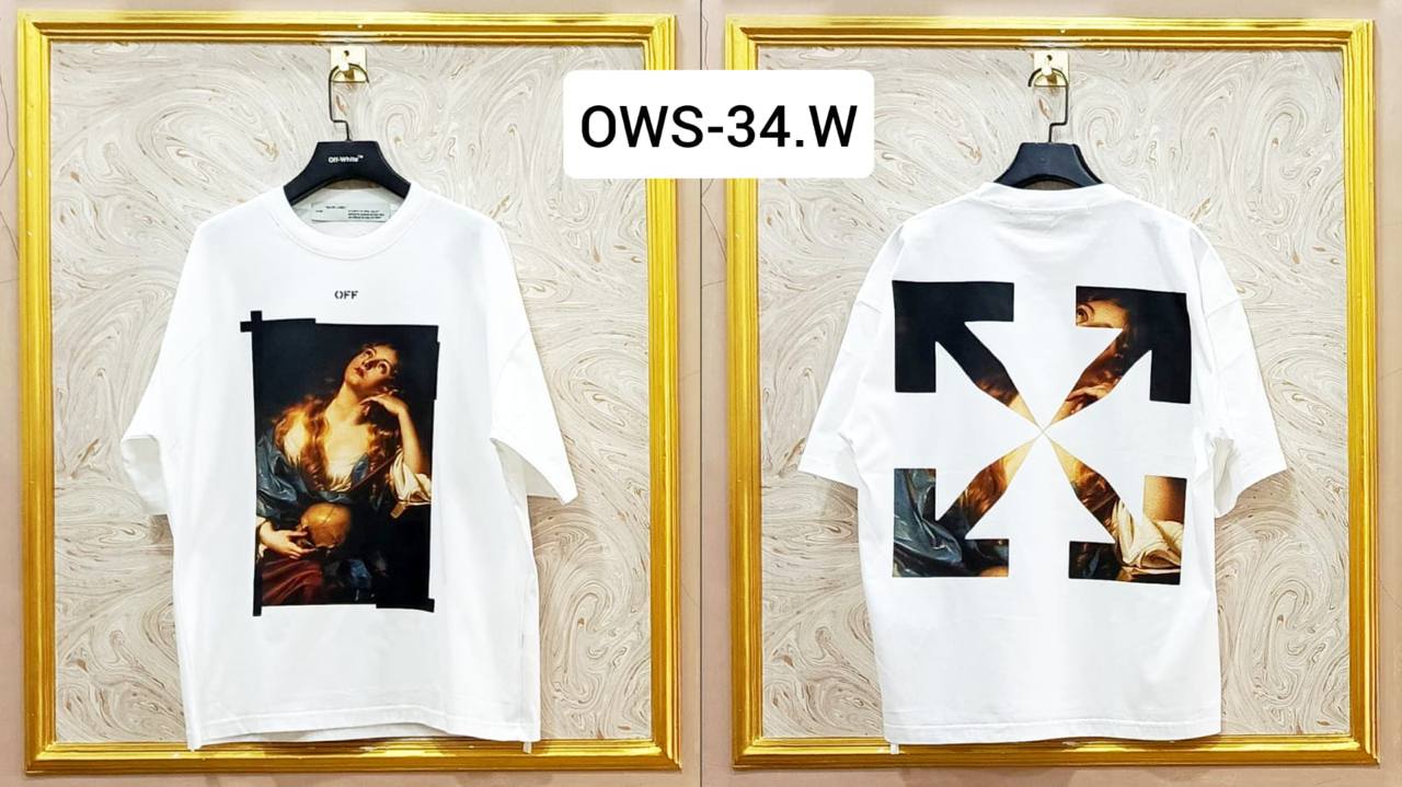 Off-White Inspired White Tee – OWS-34.W Oversized Streetwear