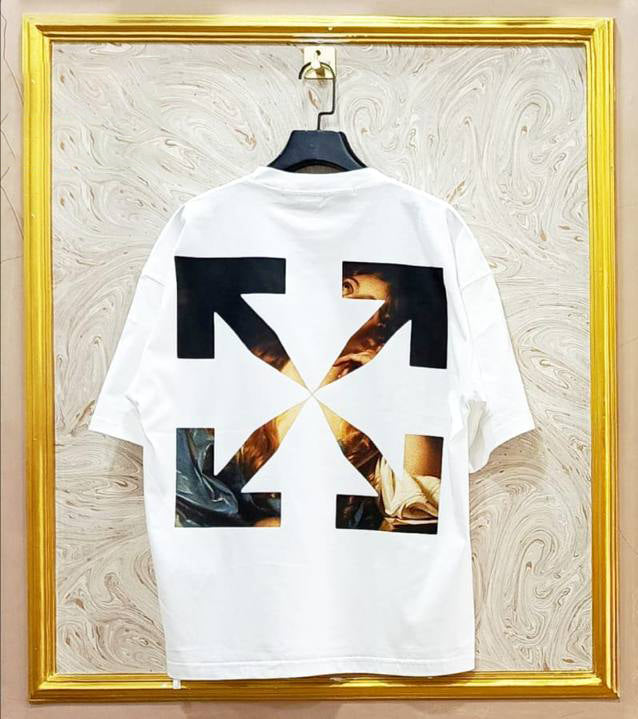 Off-White Inspired White Tee – OWS-34.W Oversized Streetwear