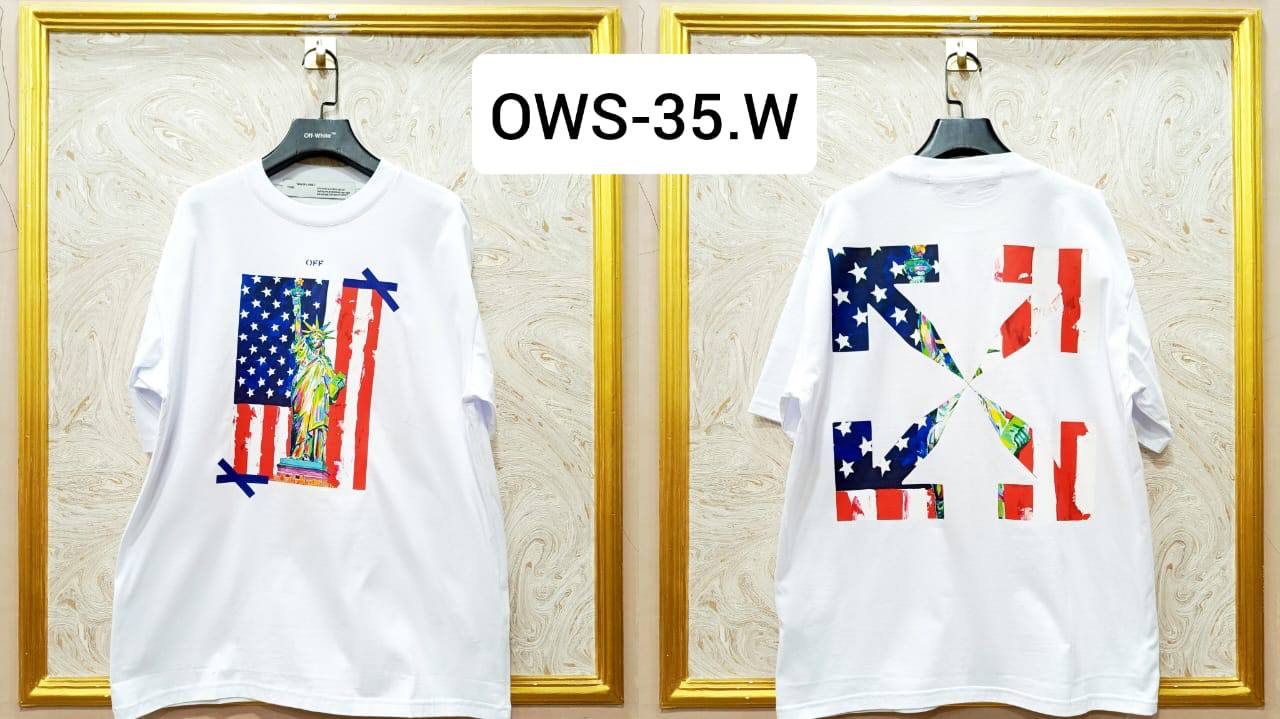 Off-White Inspired White Tee – OWS-35.W Oversized Streetwear
