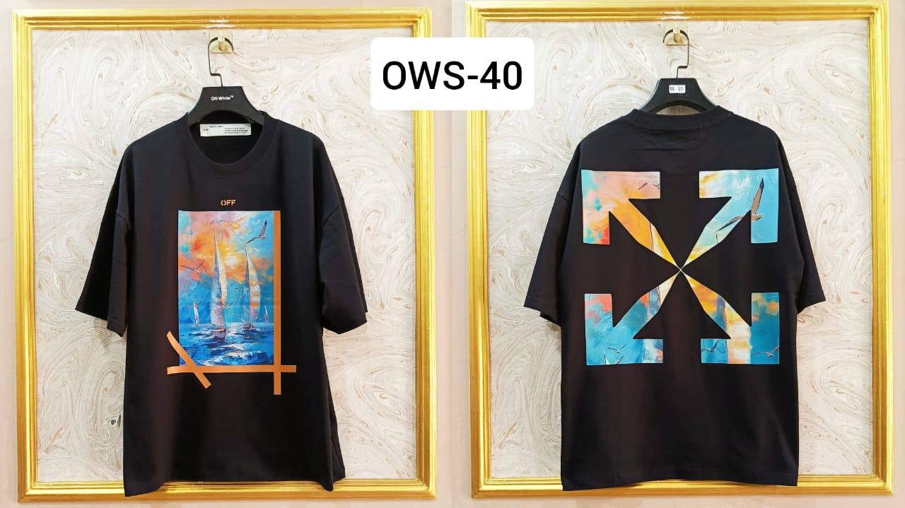 OWS-40 | Off-White Style Graphic T-Shirt โ Streetwear Oversized Tee
