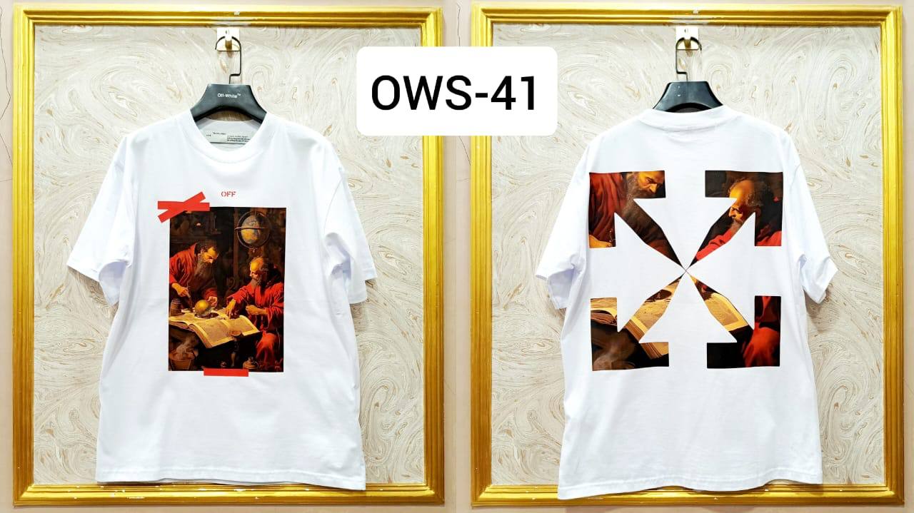 Off-White Inspired White Tee – OWS-41.W Oversized Streetwear