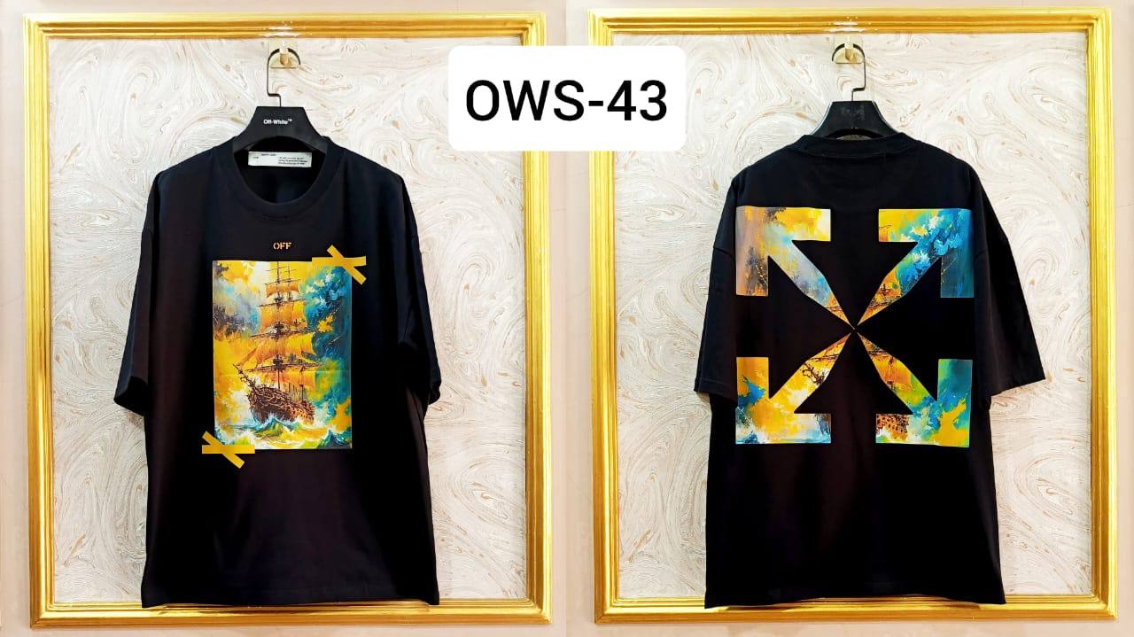 OWS-43 | Off-White Style Graphic T-Shirt โ Streetwear Oversized Tee