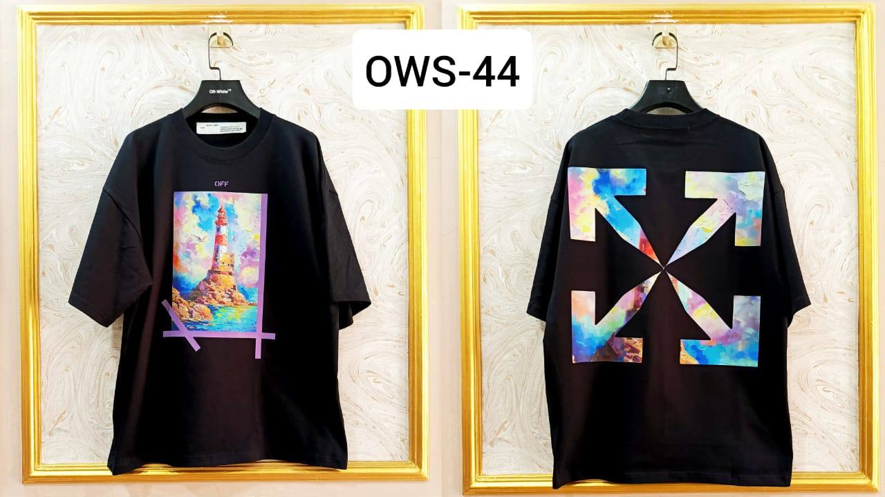 OWS-44 | Off-White Style Graphic T-Shirt โ Streetwear Oversized Tee