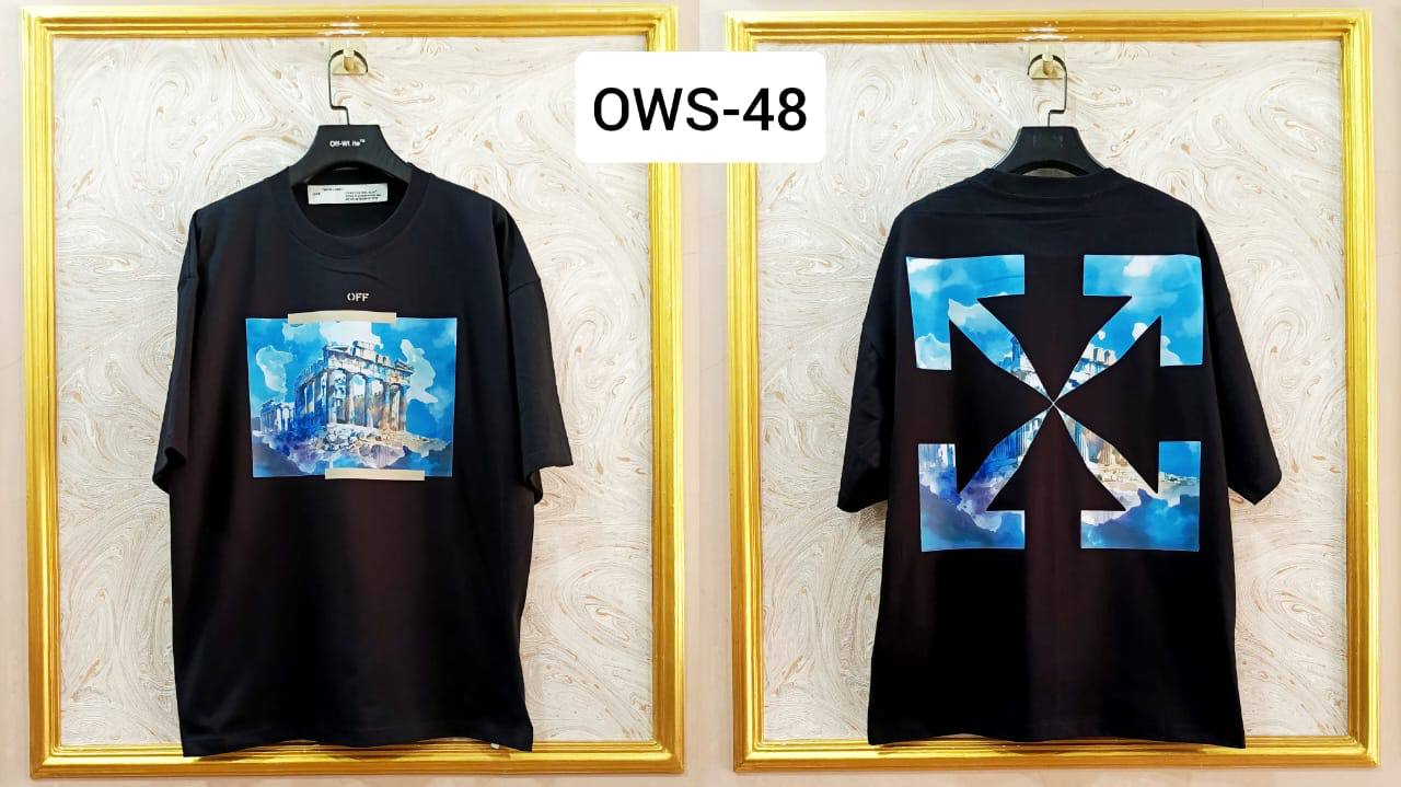OWS-48 | Off-White Style Graphic T-Shirt โ Streetwear Oversized Tee