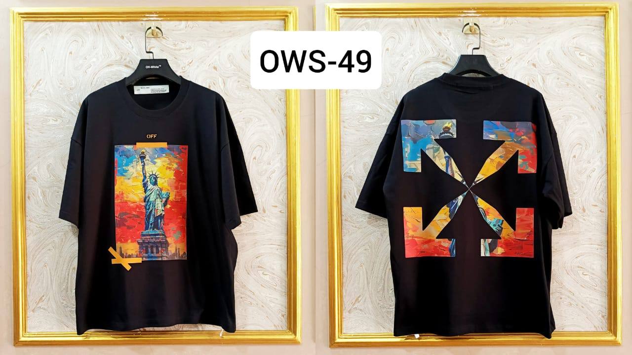 OWS-49 | Off-White Style Graphic T-Shirt โ Streetwear Oversized Tee