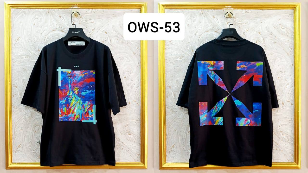 OWS-53 | Off-White Style Graphic T-Shirt โ Streetwear Oversized Tee