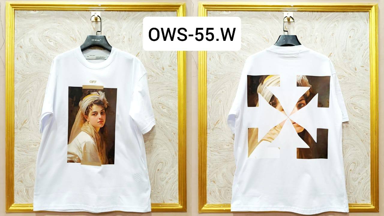 Off-White Inspired White Tee – OWS-55.W Oversized Streetwear