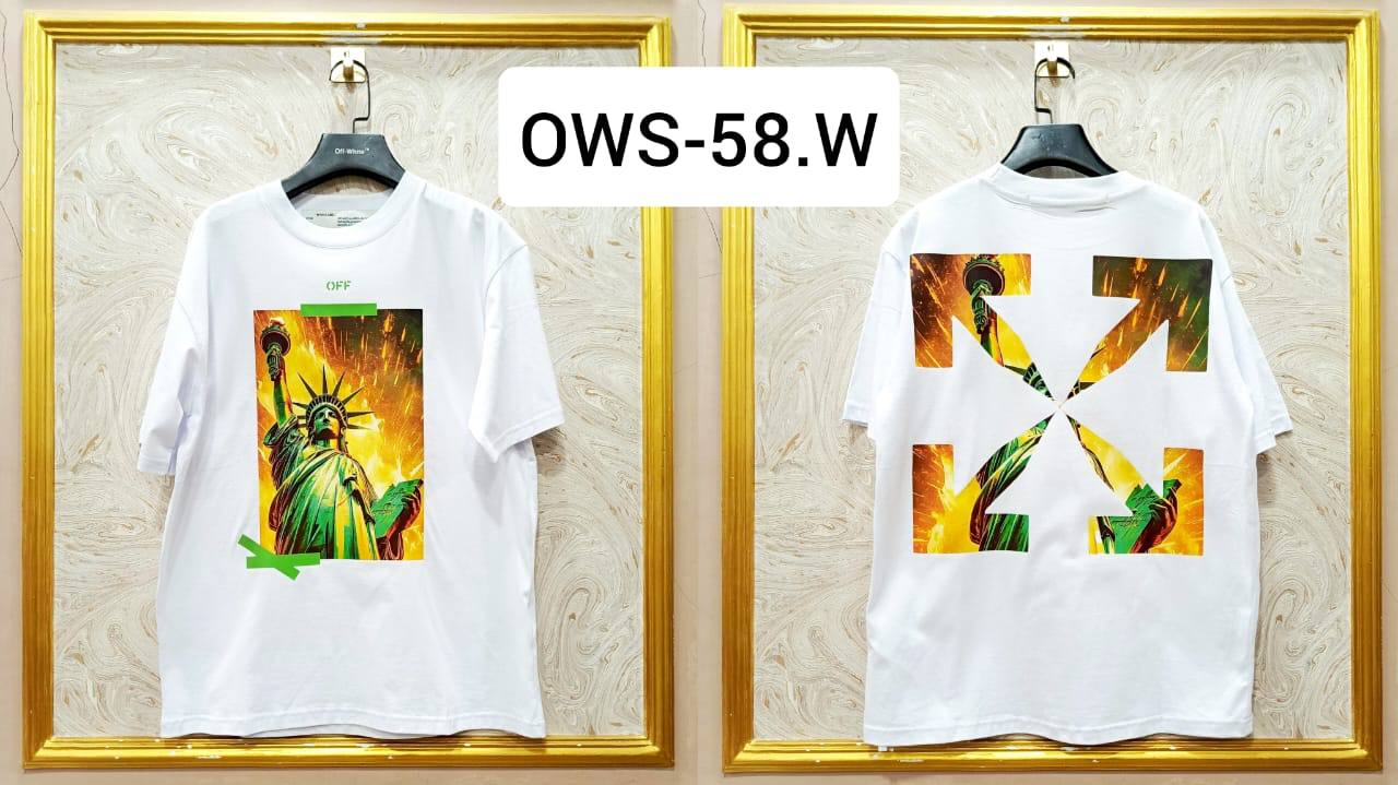 Off-White Inspired White Tee – OWS-58.W Oversized Streetwear