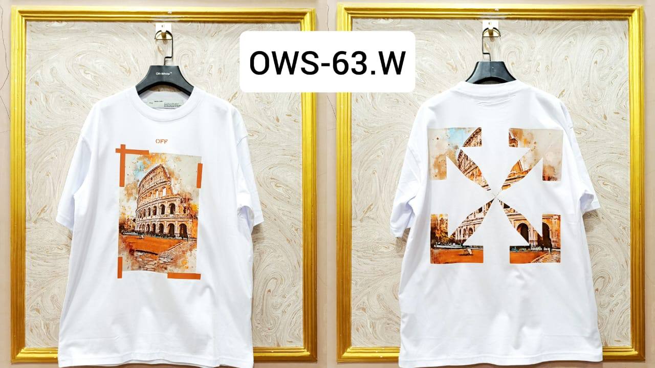 Off-White Inspired White Tee – OWS-63.W Oversized Streetwear