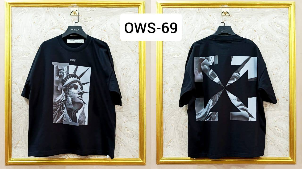 OWS-69 | Off-White Style Graphic T-Shirt โ Streetwear Oversized Tee
