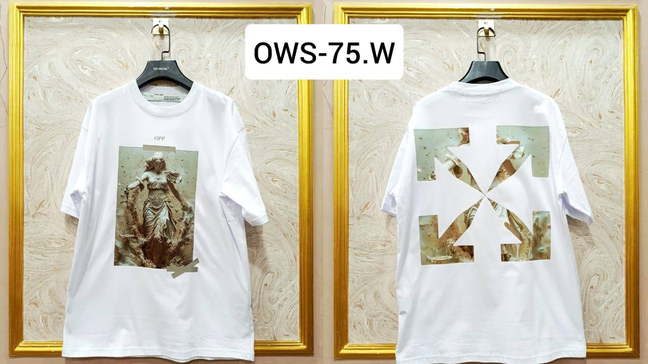 Off-White Inspired White Tee – OWS-75.W Oversized Streetwear