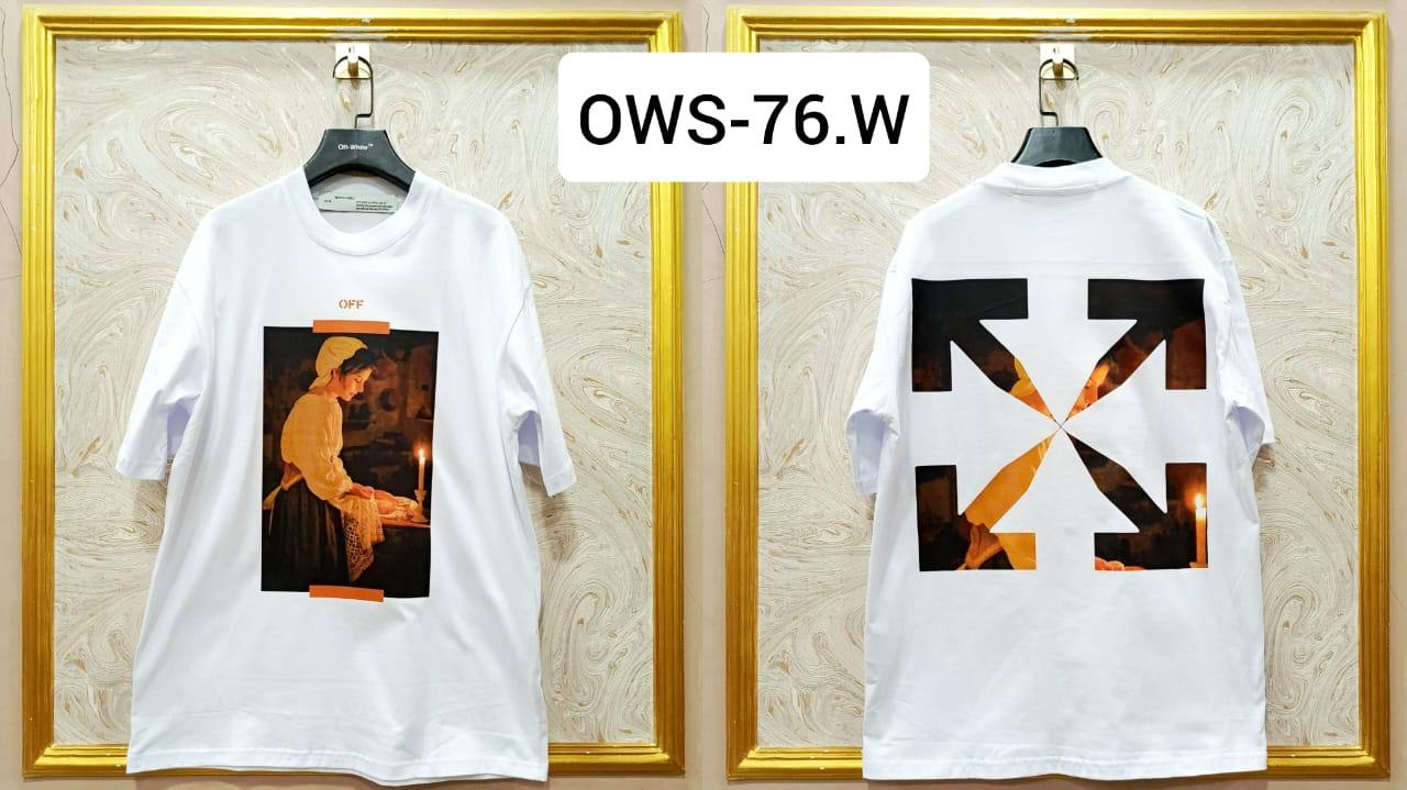 Off-White Inspired White Tee – OWS-76.W Oversized Streetwear