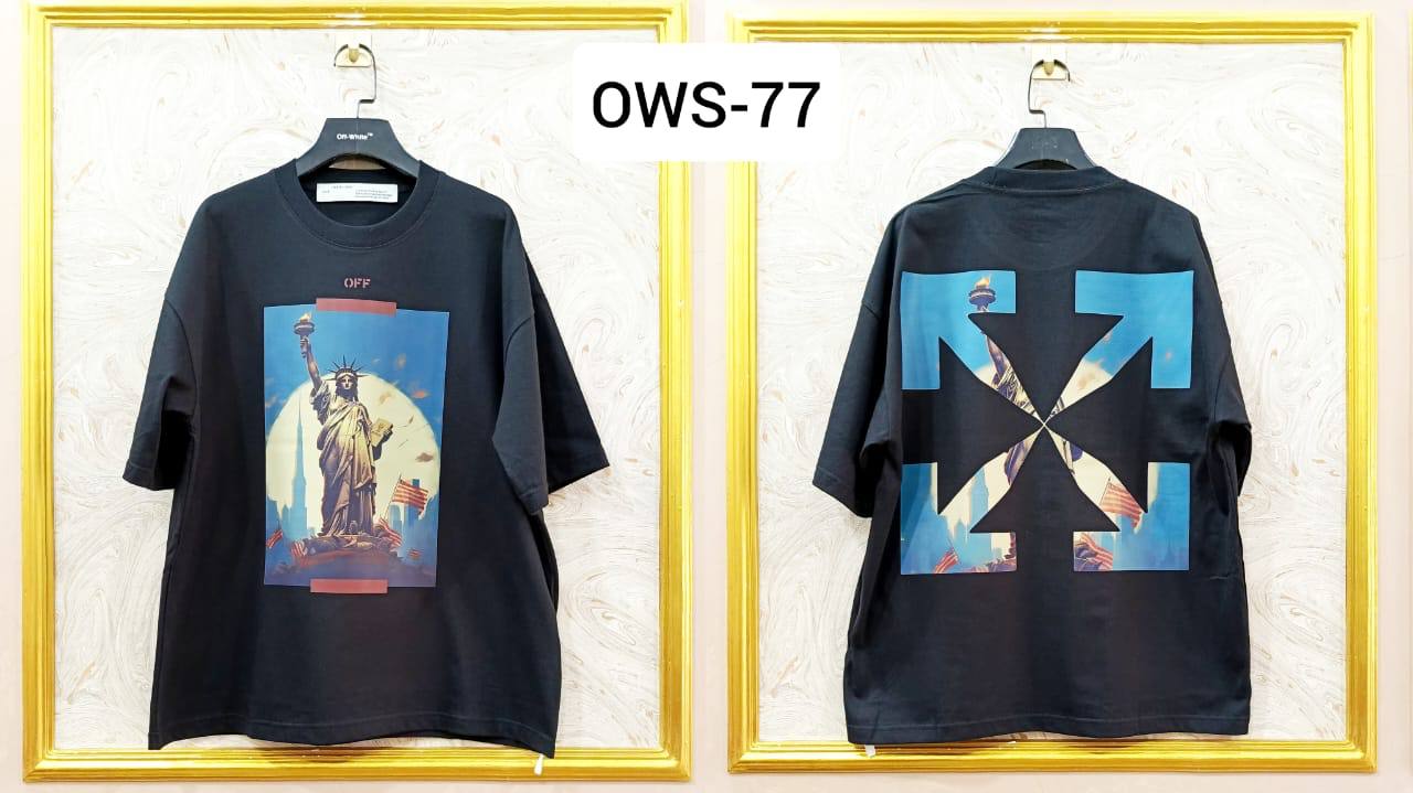 OWS-77 | Off-White Style Graphic T-Shirt โ Streetwear Oversized Tee