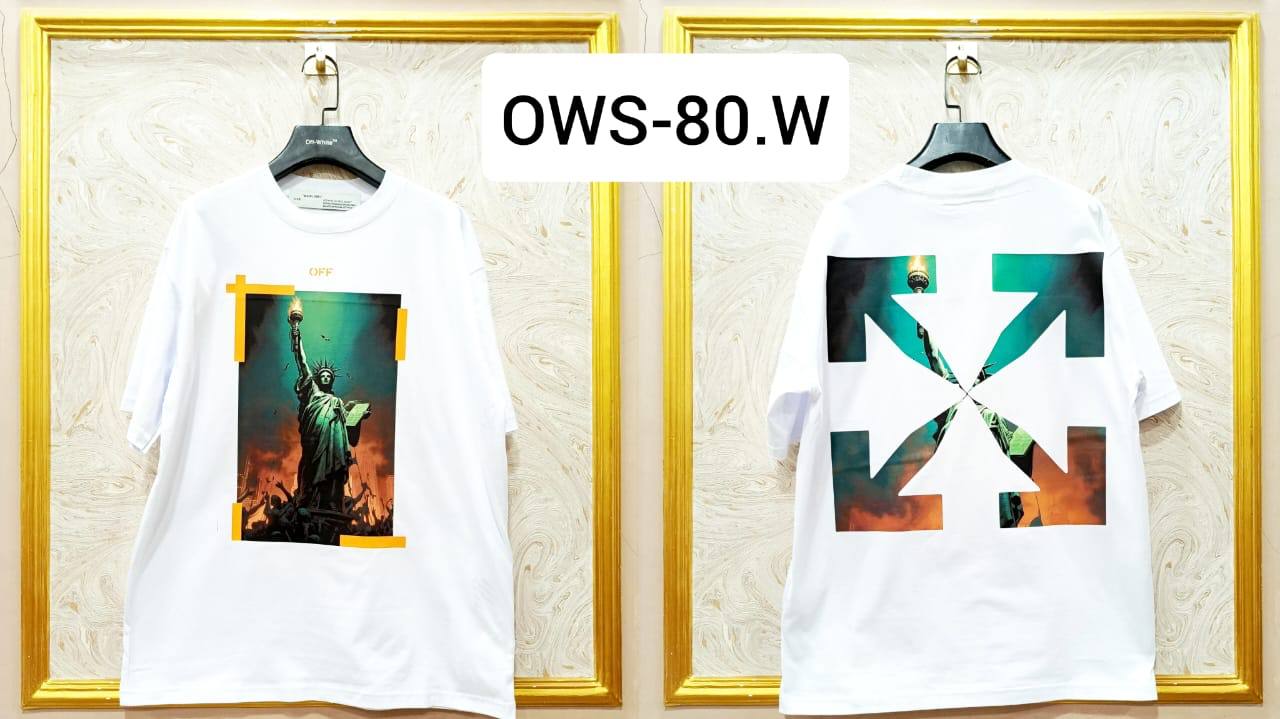 Off-White Inspired White Tee – OWS-80.W Oversized Streetwear