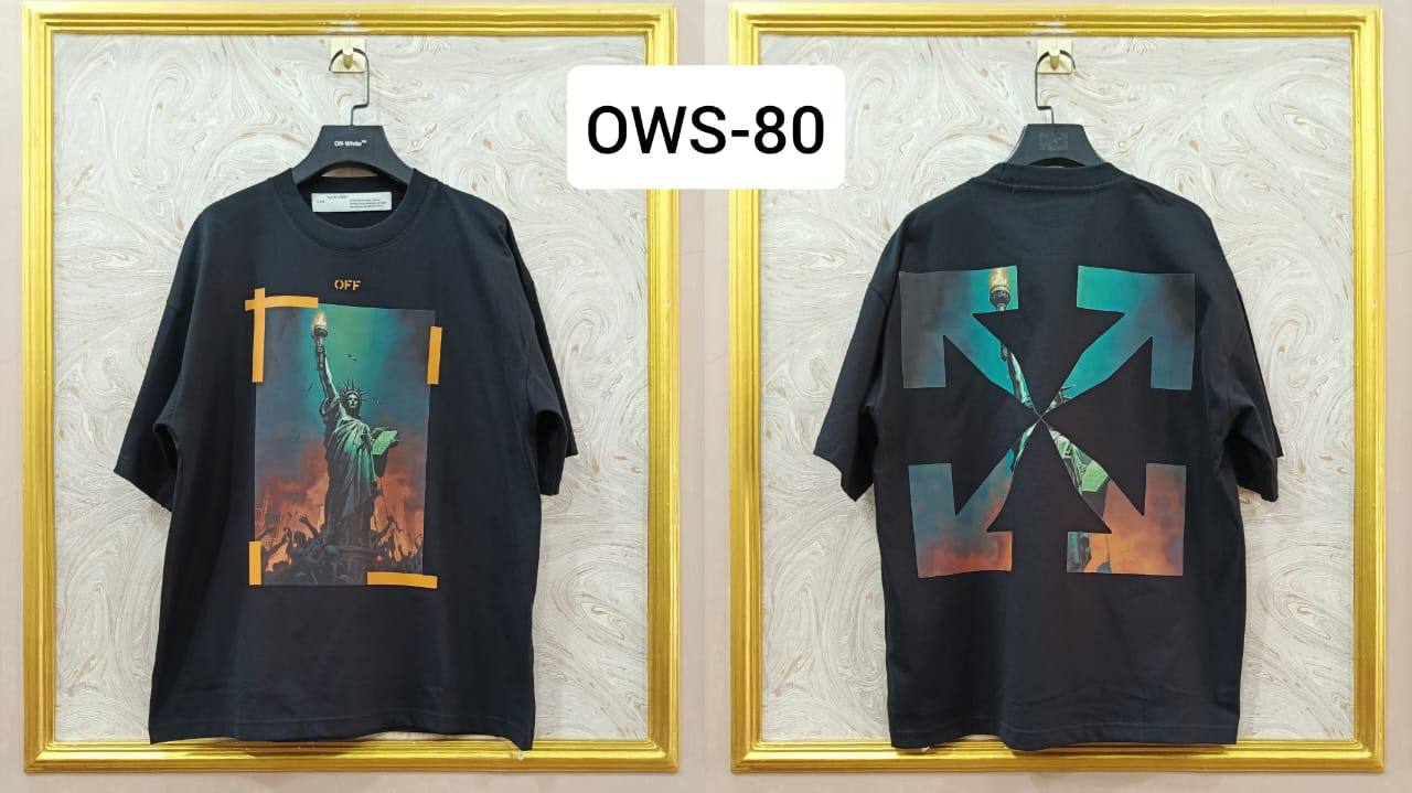 OWS-80 | Off-White Style Graphic T-Shirt โ Streetwear Oversized Tee