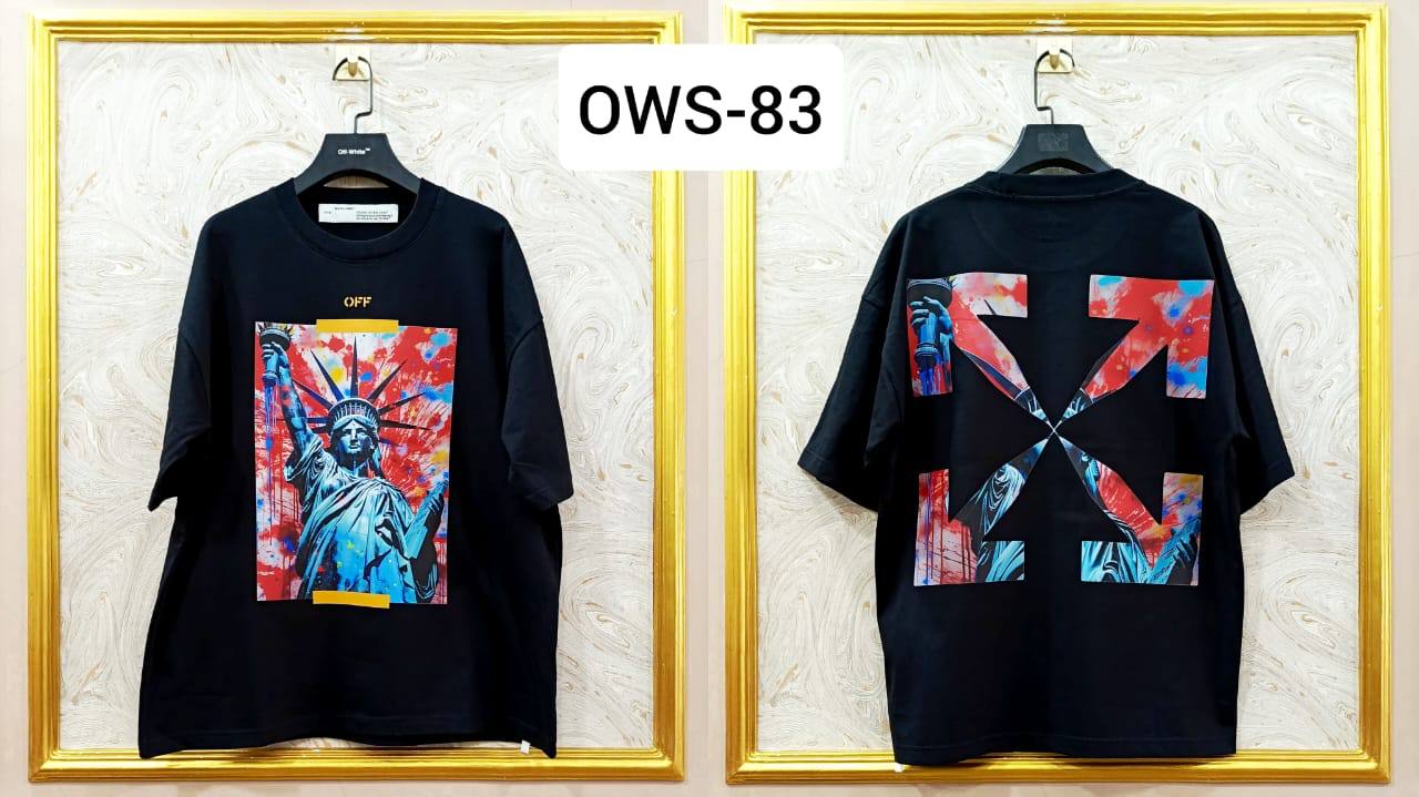 OWS-83 | Off-White Style Graphic T-Shirt โ Streetwear Oversized Tee