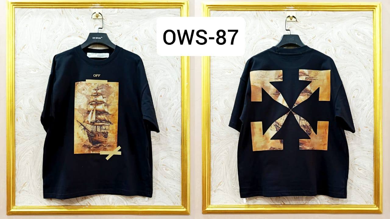 OWS-87 | Off-White Style Graphic T-Shirt โ Streetwear Oversized Tee